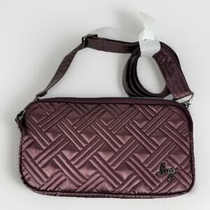Lug Coupe XL Crossbody Bag Quilted Plum Purple Wallet Organizer Purse Travel